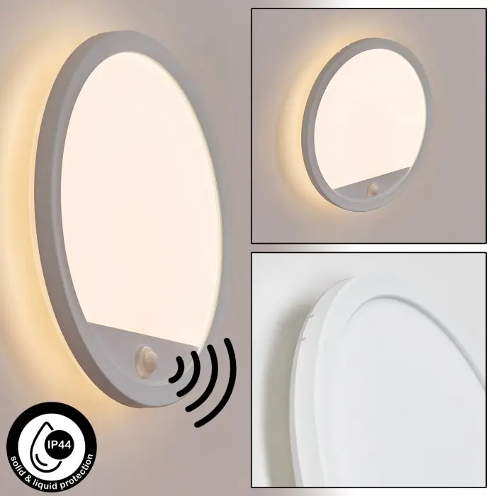 Qadir Aplique de exterior, Apliques LED Blanca, 1 luz, Sensor de movimiento Popular