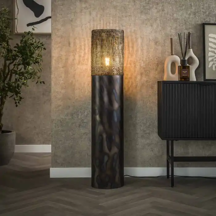 Envío Exprés Umaro Lámpara de pie Marrón, Negro, 1 luz