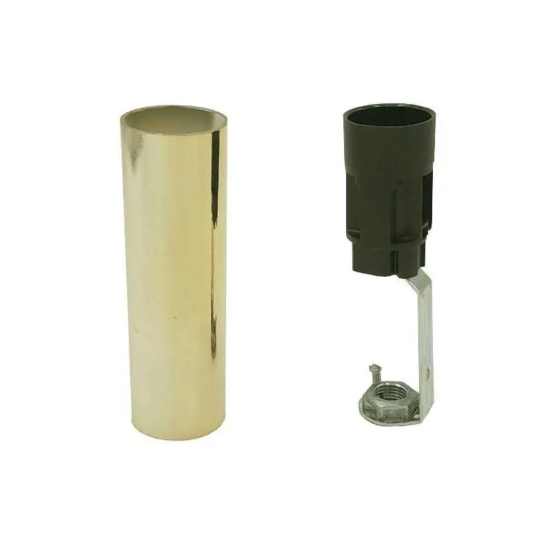 Última Versión Kit portalámparas E14 liso brillante dorado o plateado