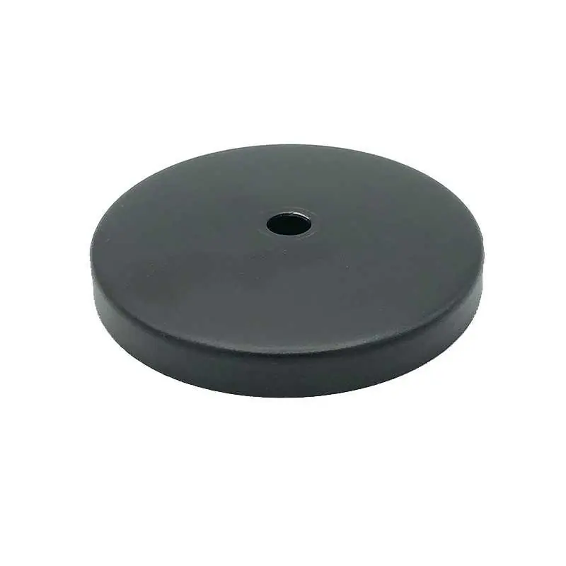 Tapa de metal color negro 108mm diámetro x 5mm Precio Reducido