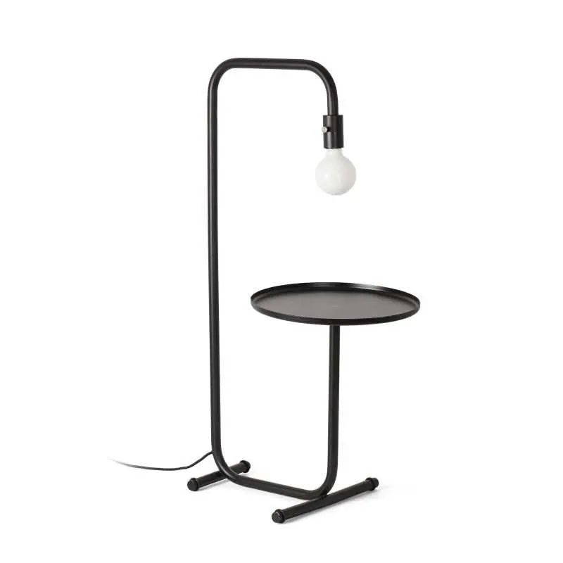 Oferta Flash Lámpara suelo acero E27 negro mate GEMENOS