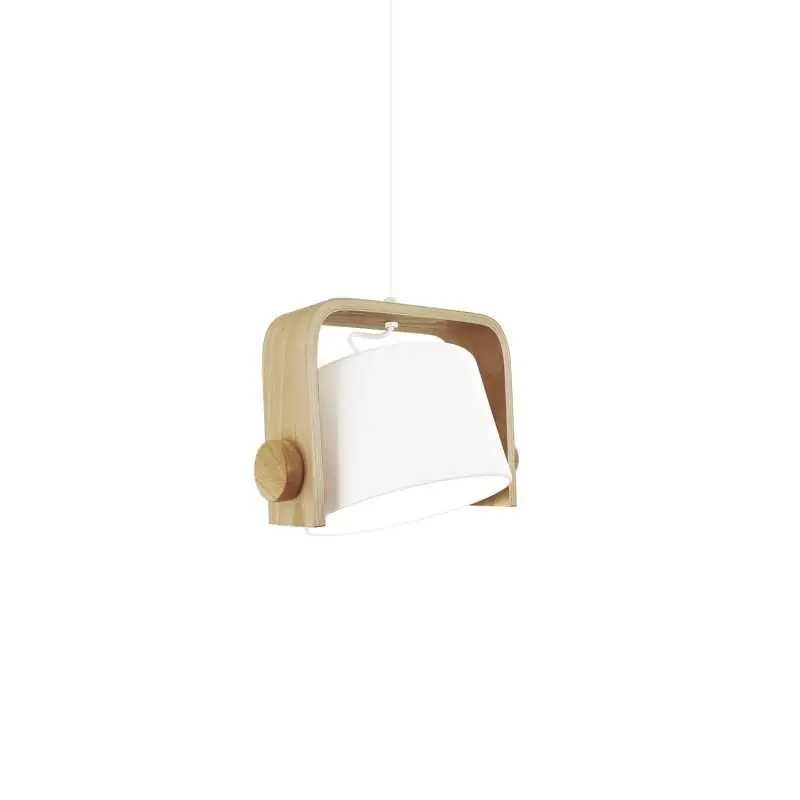 Rebajas Colgante simple CAMAS madera E27 LED color blanco