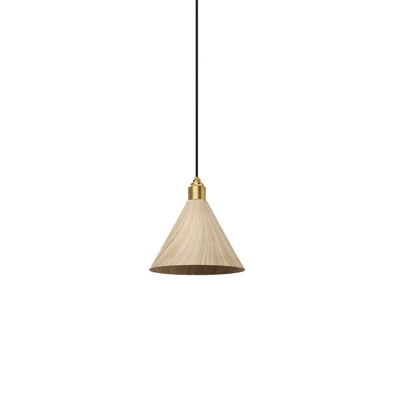 Colgante simple JEAUX metal E27 LED color madera Envío Inmediato