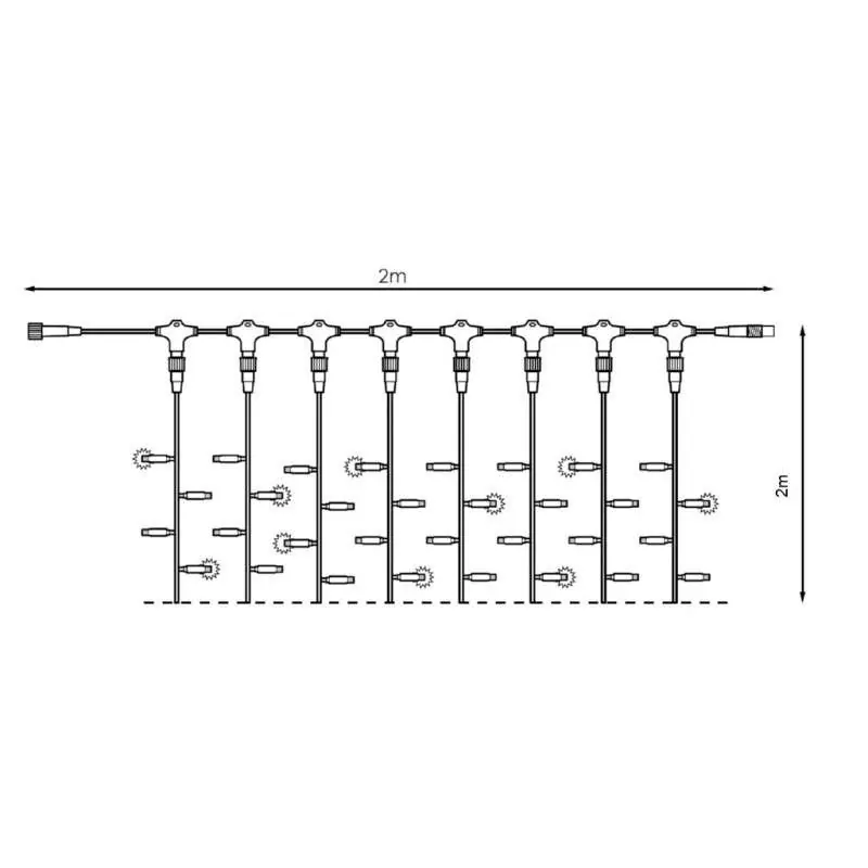 Oferta Flash Cortina 256 LED frio IP44 programable cable negro 200x200 exterior