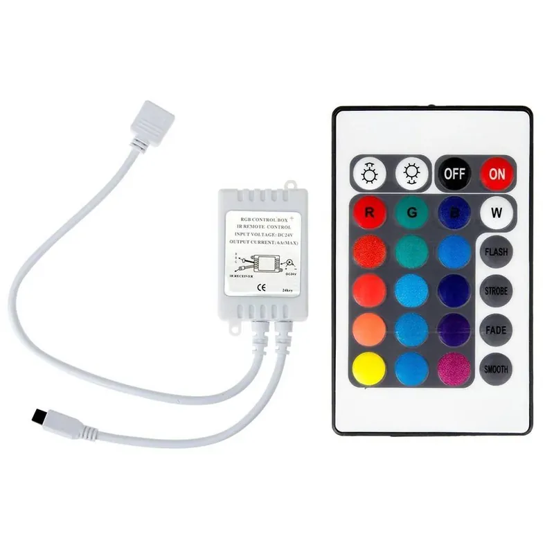 Controlador RGB 12V 6A (2a/ch) con mando IR 24 teclas Oferta Limitada