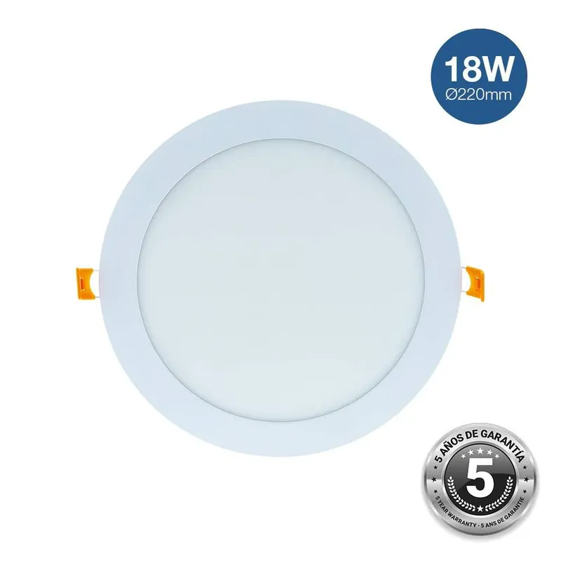 Downlight LED circular empotrable 18W - Corte Ø 205 mm - 5 años de garantía Blanco neutro 4000K Oferta Flash