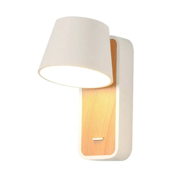 Aplique LED para Dormitorio de Madera rotatorio "KOPPEN" 6W 2700K Blanco Disponible Ahora