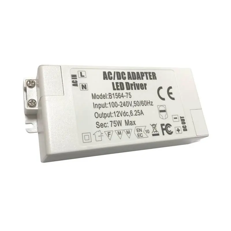 Liquidación Fuente de alimentación 12V DC 75W 6.25A 100-240V