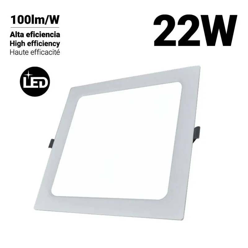A Buen Precio Downlight LED empotrable cuadrado 22W Corte 190 X 190mm Blanco frío 6000K