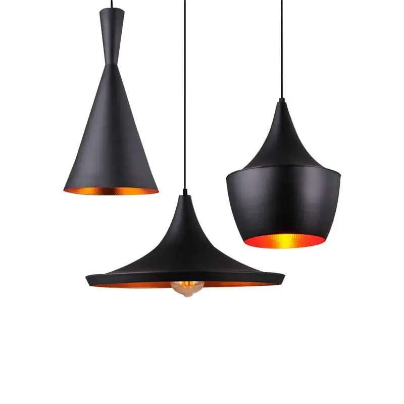 Kit de 3 lámparas Nórdicas colgantes "SOLVANG - HELGA - KOLDING" Negro Entrega Rápida