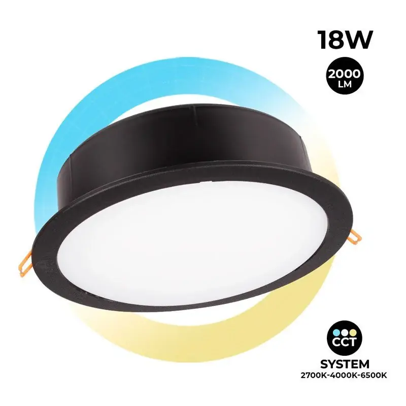 Downlight Redondo Estanco CCT Fumagalli "Teresa 260" 18W IP55 Negro Bestseller