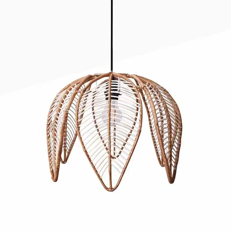 Favorito De Clientes Lámpara colgante de ratán en forma de flor "BINTAN" Negro