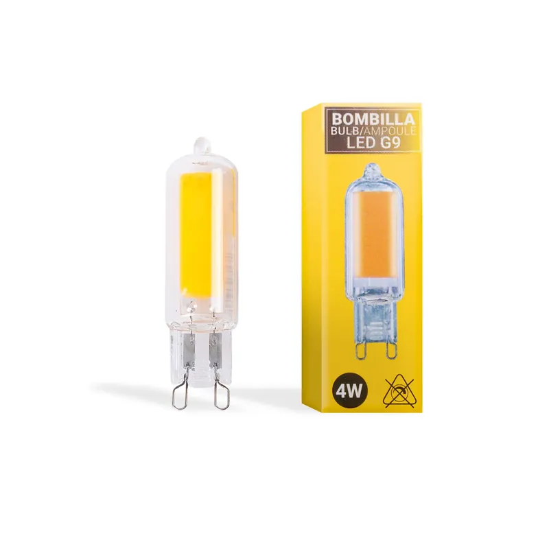 Alta Calidad Bombilla LED G9 220-240V AC - COB - 360º - 4W Blanco cálido 3000K