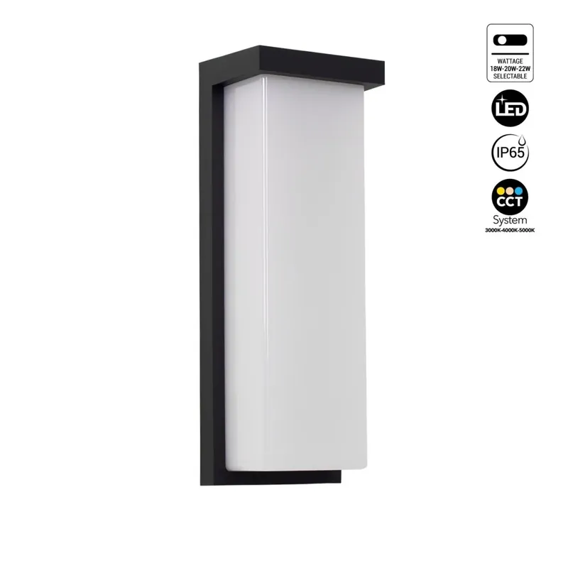 Aplique de pared exterior en aluminio "Retal" - Potencia ajustable: 18W-20W-22W - CCT- IP65 Directo De Fábrica