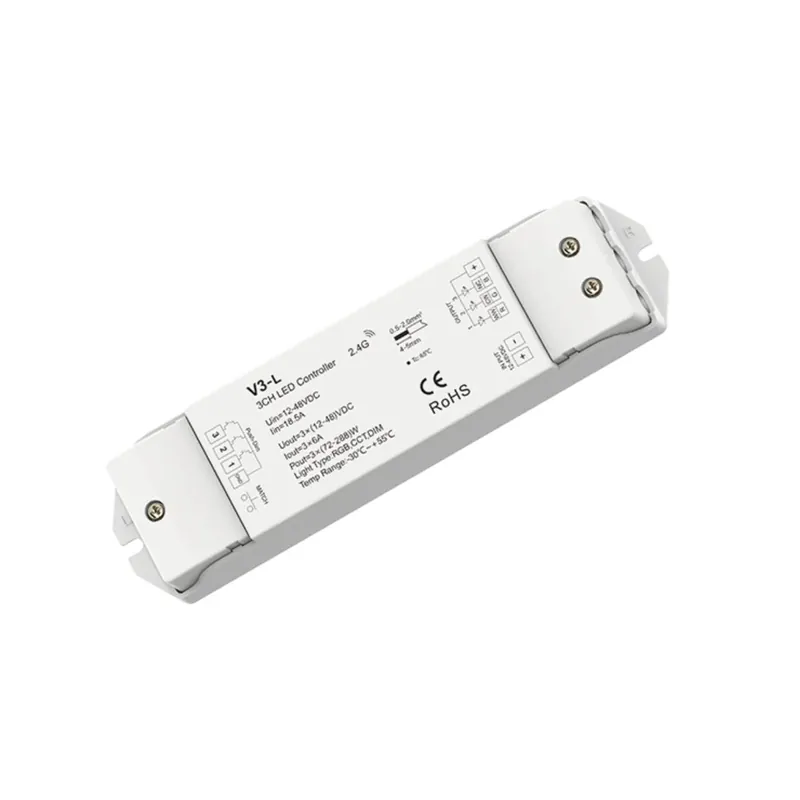 Controlador RGB / CCT / Monocolor 12-48V DC - 18A (6A/canal) - RF 2.4G - PUSH dimmer - Skydance Promoción
