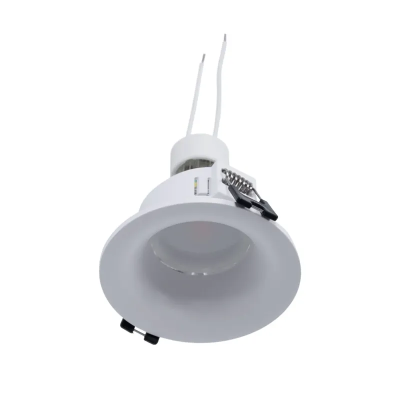 Entrega Rápida KIT Aro empotrable Ø86mm + Bombilla GU10 6W + Portalámparas Blanco