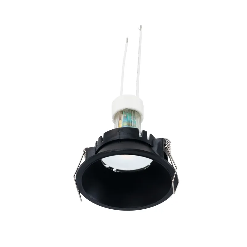 Últimas Unidades KIT Aro empotrable fijo Ø82mm + Bombilla GU10 6W + Portalámparas Cromo
