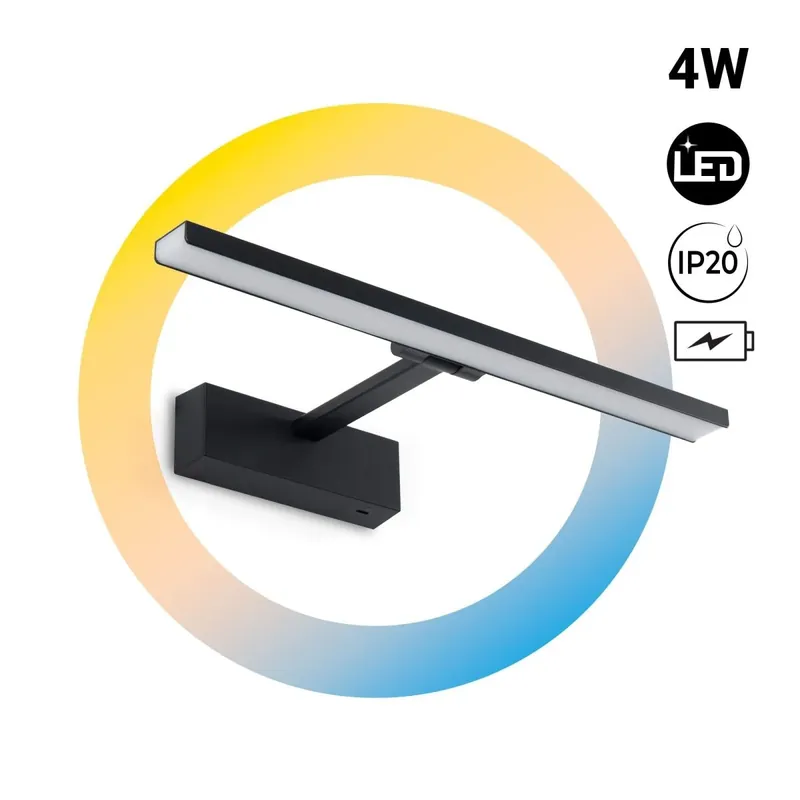 Aplique LED 4W con batería - Mando a distancia - CCT + DIM + Temporizador Más Vendido