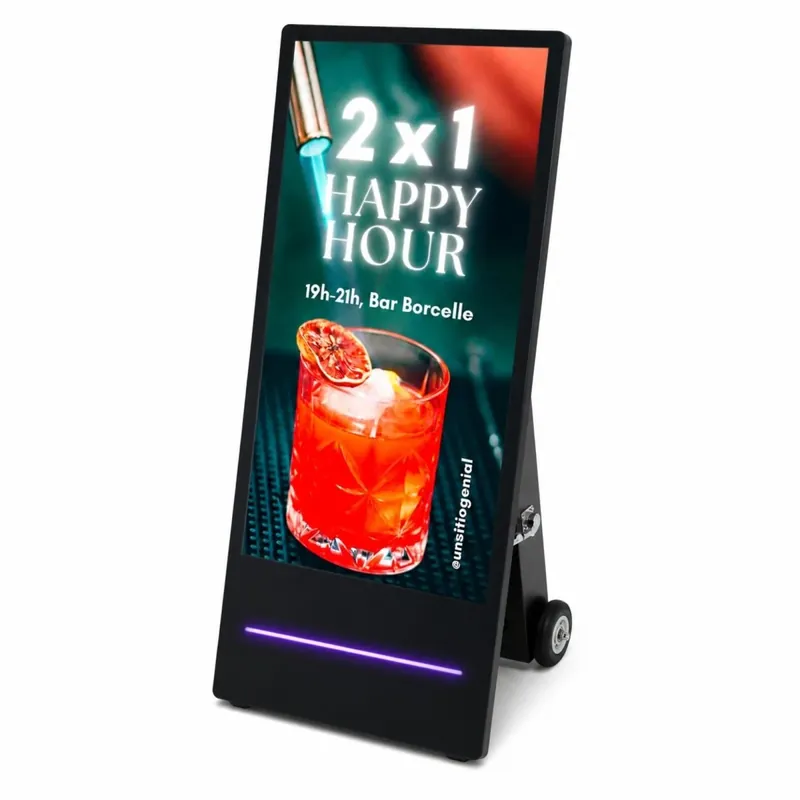 Display publicitario portátil 43'' exterior - LCD full HD - Con ruedas y batería Compra Ahora