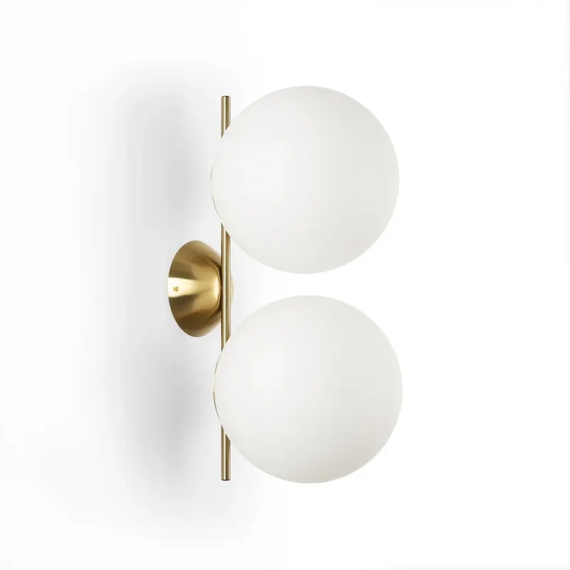 Aplique de pared doble bola cristal "VIC 220" - E27 - Ø 22cm Precio Reducido