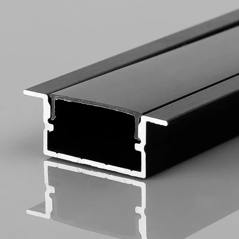 Descuento Perfil tira LED empotrable - 10x42mm - Con difusor - 2 metros Negro