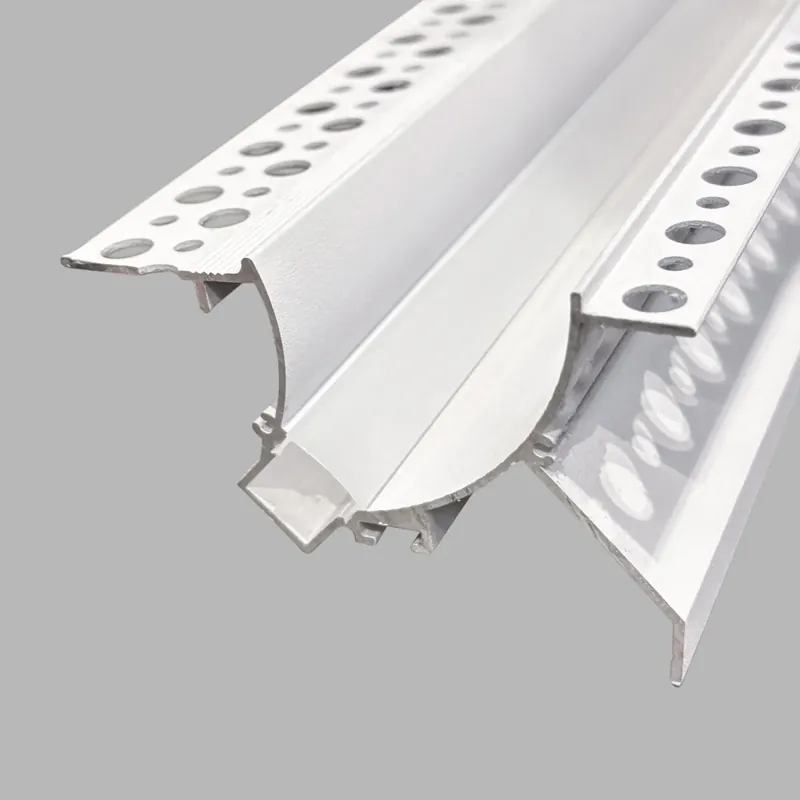 Perfil tira LED integración / trimless de esquina - Efecto bañador - 48 x 80mm - Con difusor - 2 metros Entrega Rápida