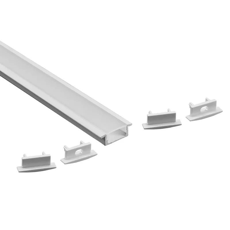 Perfil tira LED empotrable con difusor - Kit completo - 8,5x12mm - Tira LED ≤10mm - 2 metros Blanco Promoción Exclusiva