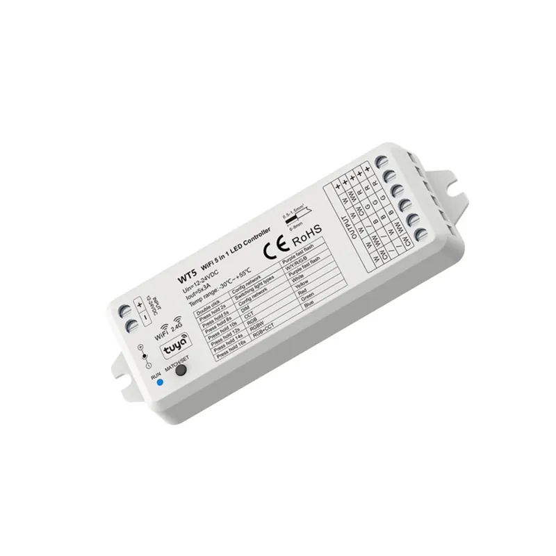 Controlador Monocolor/CCT/RGB/RGBW/RGB+CCT - Compacto - 12-24V DC - WiFi+RF - TUYA - Skydance Promoción