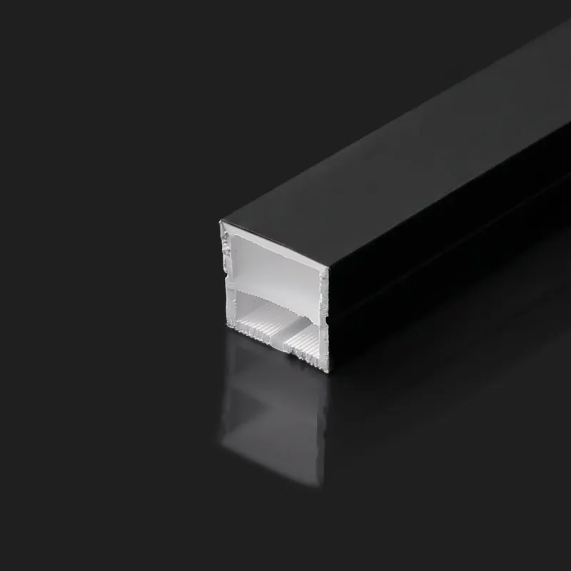 Marca Reconocida Funda de silicona flexible negra - Tira LED a neón - 16x16 mm - Superficie