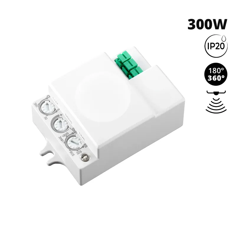 Envío Exprés Sensor de movimiento por microondas - Superficie - 180°/ 360° - 300W - IP20