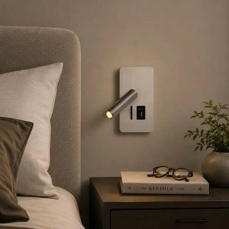 Aplique de pared "ALIX" - 3W - 2600K - USB+USB-C - Instalación superficie Blanco Comprar En Línea