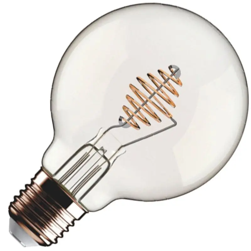 Bailey Espiral de metal | Lámpara LED Globo | Casquillo grande E27 Regulable | 5.5W (sustituye 55W) Última Versión