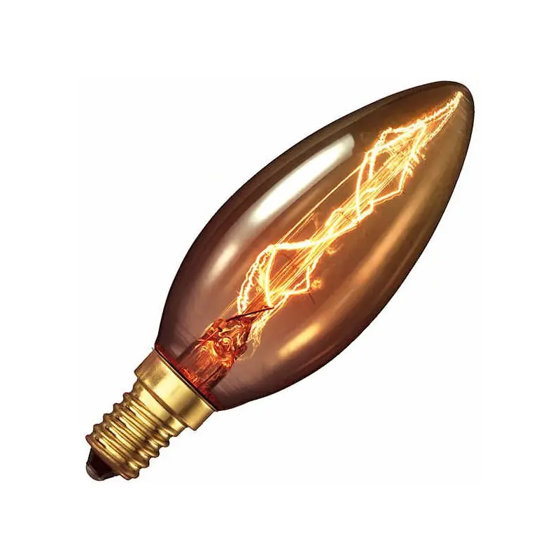 Envío Inmediato Lámpara de filamento de carbono vela oro 25W casquillo pequeño E14