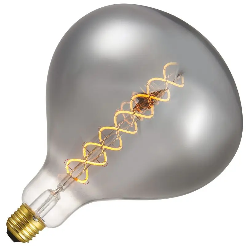Lighto | Filamento LED | Casquillo grande E27 | Lámpara Superlux | Negro | 160mm | 6W Última Versión