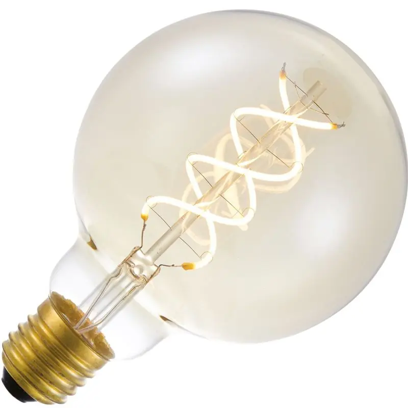 Alta Calidad Lighto | Filamento LED | Casquillo grande E27 | Globelamp | Oro | 95mm | 5W