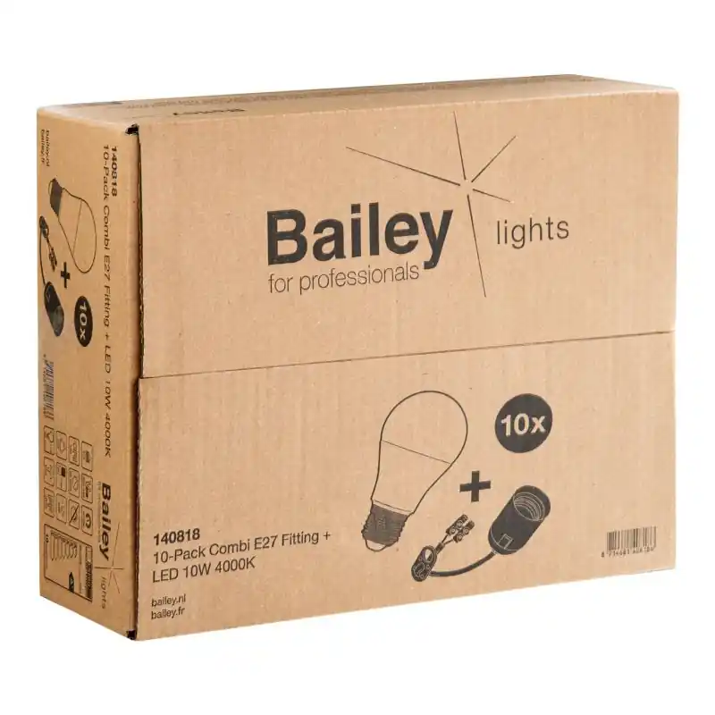 Bailey | Lámpara LED | Casquillo grande E27 | Lámpara estándar | 60mm | 10W Promoción Exclusiva