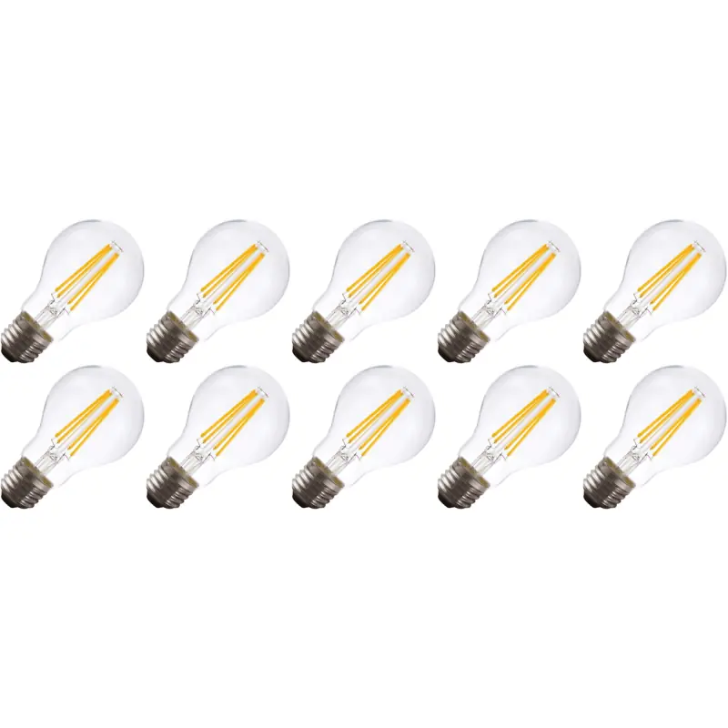 Lighto | Filamento LED | Casquillo grande E27 | Lámpara estándar | Transparente | 60mm | 7W | 10 piezas Descuento
