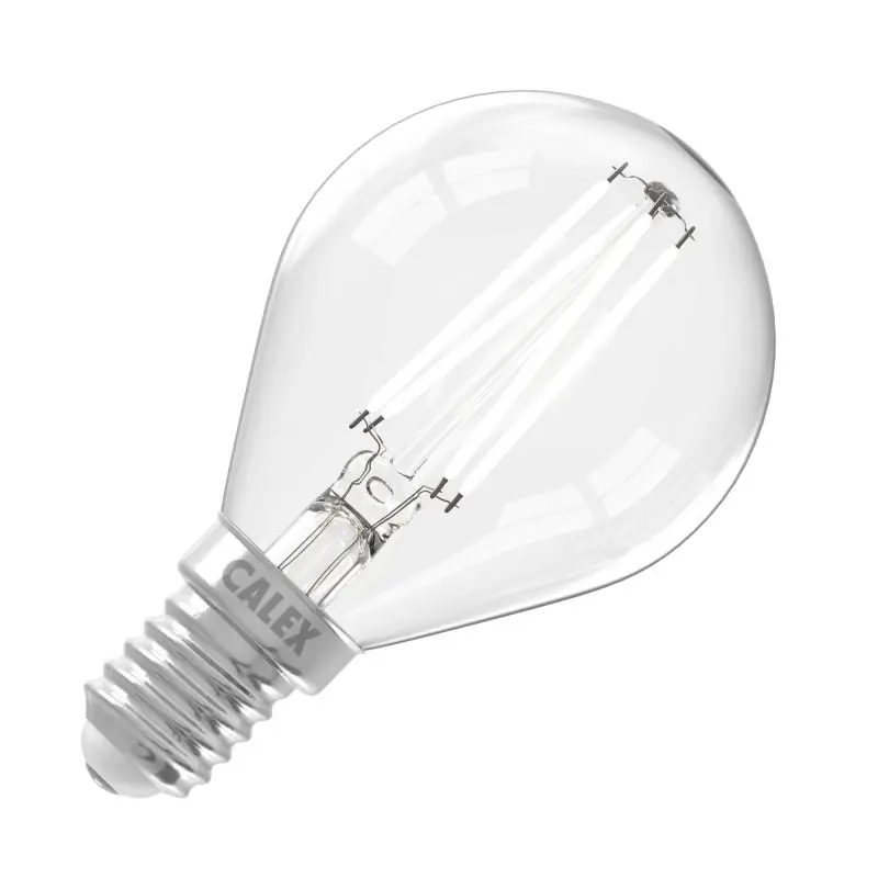 Calex | Filamento LED | Bola | Transparente | Accesorio E14 | 4,5W Garantía De Devolución De Dinero