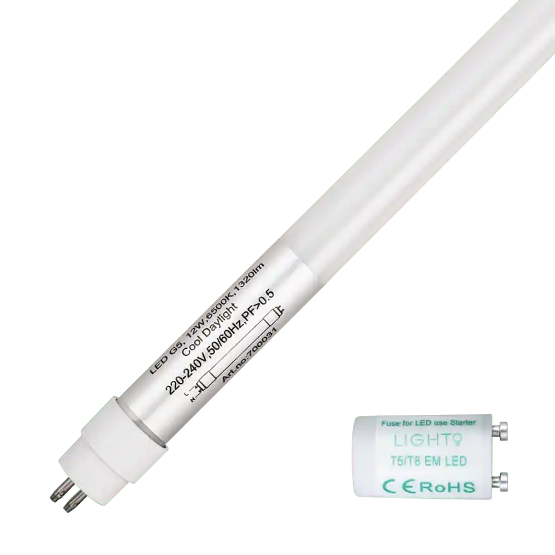 Oferta De Temporada Lighto | Tubo fluorescente LED | T5 | 12W | 110lm/W | 90cm | 865 Daylight | Sustituye a un tubo fluorescente de 21W | EM/Mains