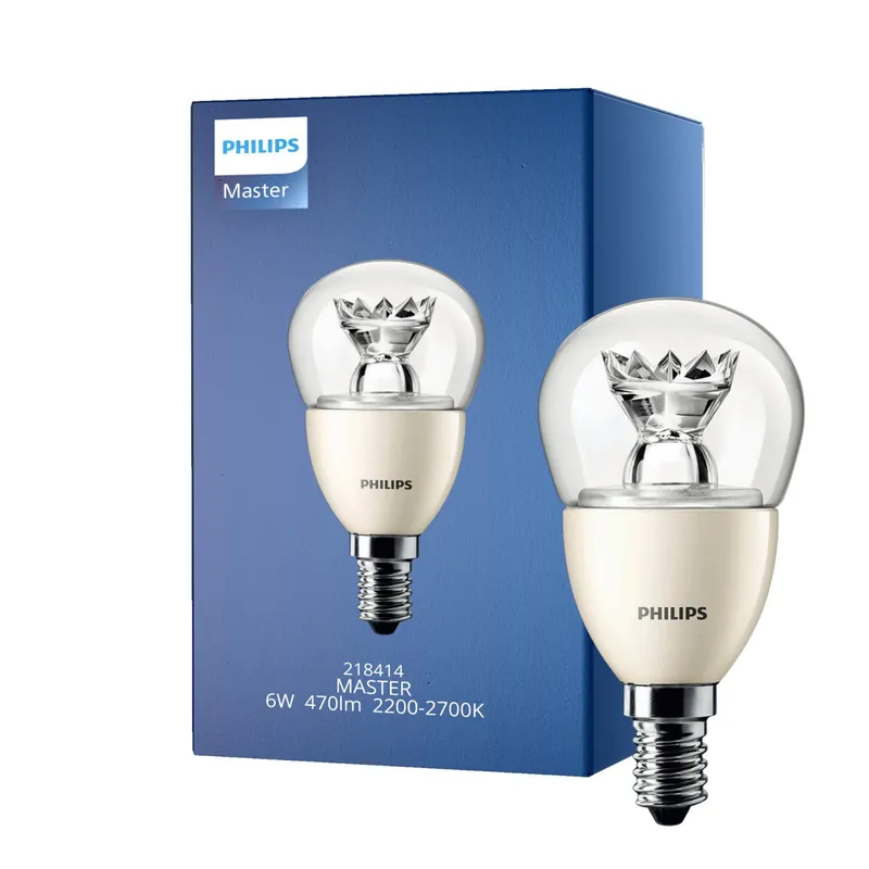 Philips MASTER LED Lustre E14 Esférica Corona Clara 6W 470lm - 822-827 Dim to Warm | Regulable - Reemplazo 40W Oferta Especial