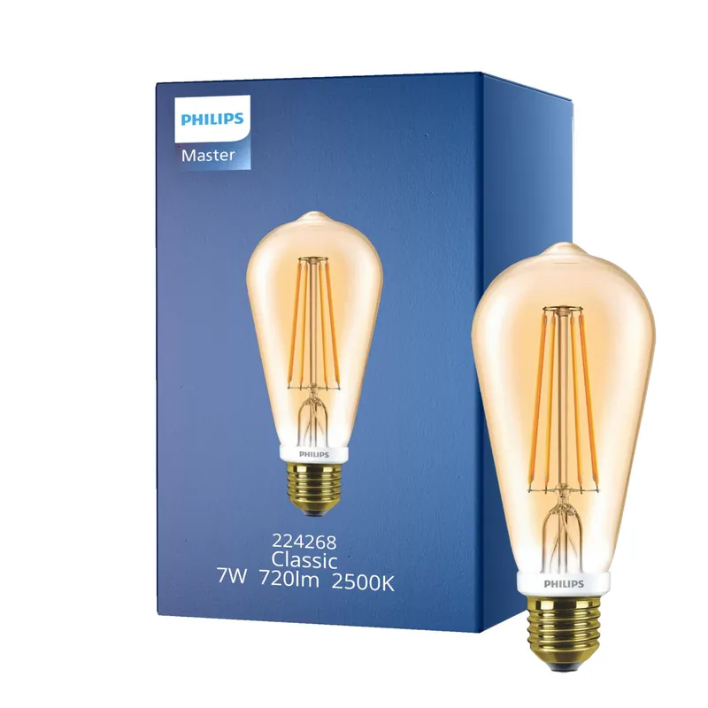 Philips Classic LED Bulbo E27 Edison Oro 7W 720lm - 825 Luz muy Cálida | Regulable - Reemplazo 60W Barato