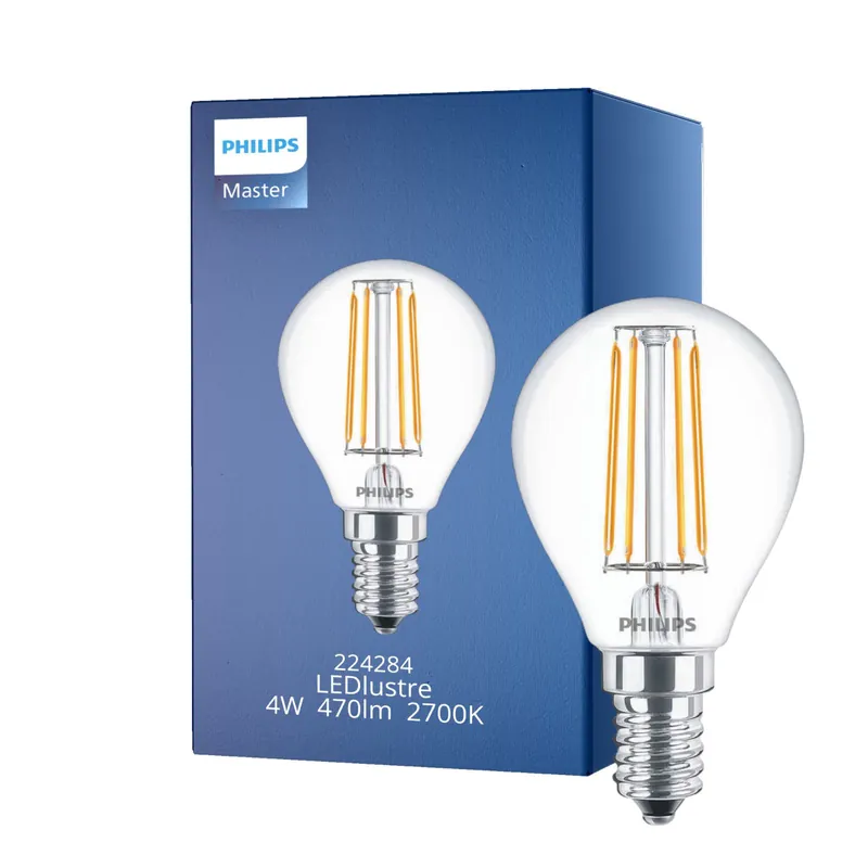 Barato Philips Classic LED Lustre E14 Esférica con Filamento Clara 4W 470lm - 827 Luz muy Cálida | Reemplazo 40W