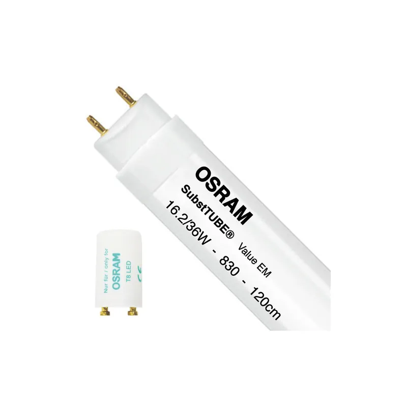 Osram Tubo LED T8 SubstiTUBE Value (EM/Mains) Standard Output 16.2W 1530lm - 830 Luz Cálida | 120cm - Reemplazo 36W Precio De Fábrica