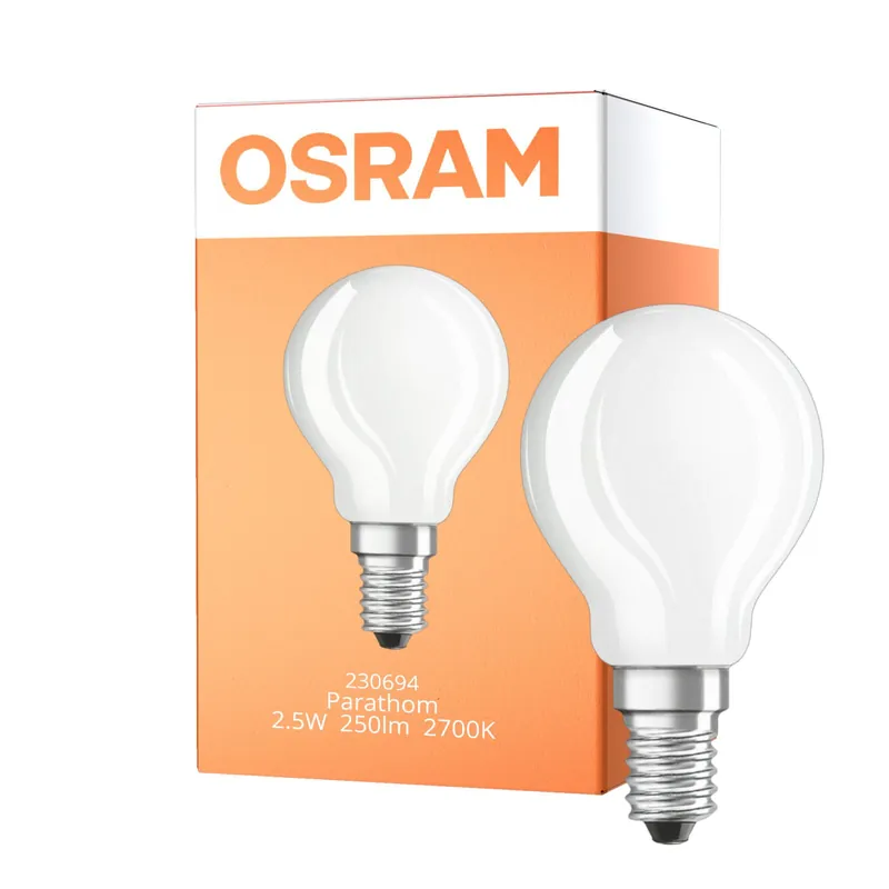 Osram Parathom Classic LED E14 Esférica Mate 2.5W 250lm - 827 Luz muy Cálida | Regulable - Reemplazo 25W Compra Ahora