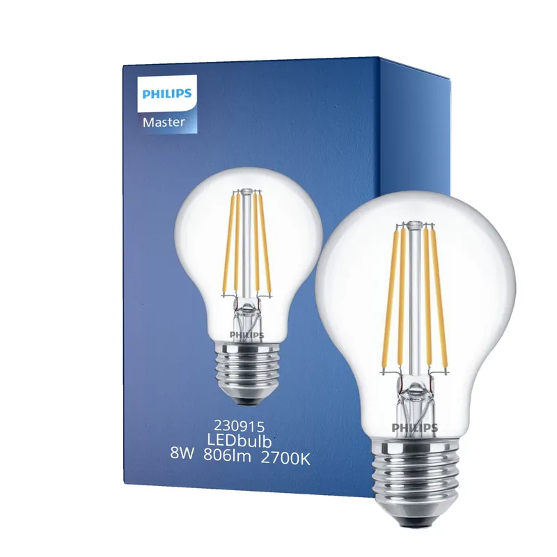 Compra Hoy Philips Classic LED Bulb E27 Pera Clara 8W 806lm - 827 Luz muy Cálida | Regulable - Reemplazo 60W