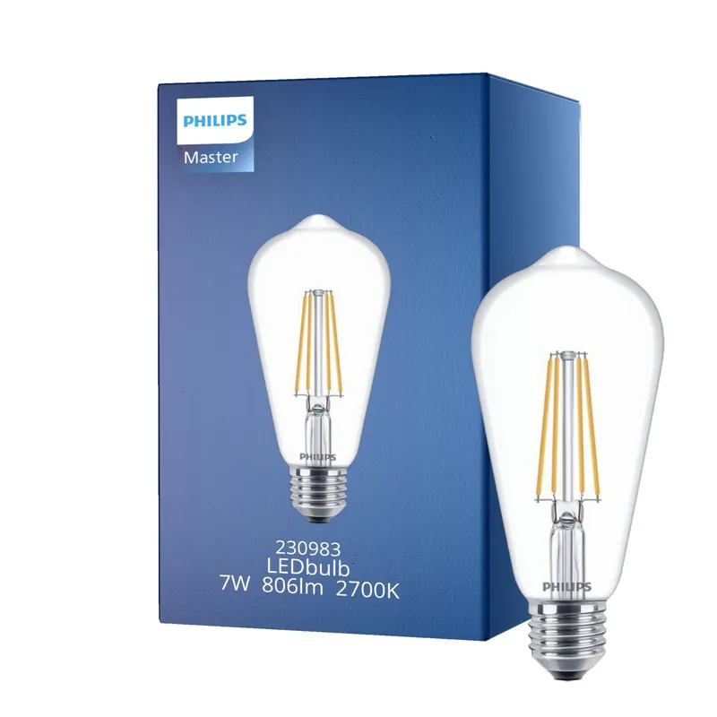 Philips Classic LED Bulb E27 Edison con Filamento Clara 7W 806lm - 827 Luz muy Cálida | Reemplazo 60W Stock Limitado