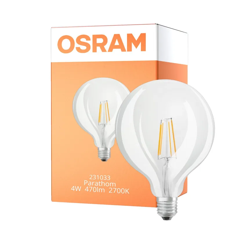 Osram Parathom Retrofit Classic LED E27 Globe con Filamento Oro 125mm 4W 470lm - 827 Luz muy Cálida | Reemplazo 40W Última Oportunidad