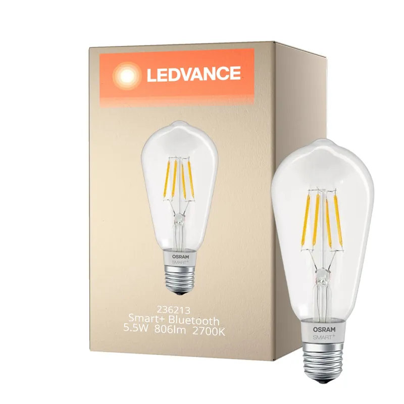 Ledvance Smart+ BT E27 Edison con Filamento 5.5W 806lm - 827 Luz muy Cálida | Regulable - Reemplazo 60W Barato