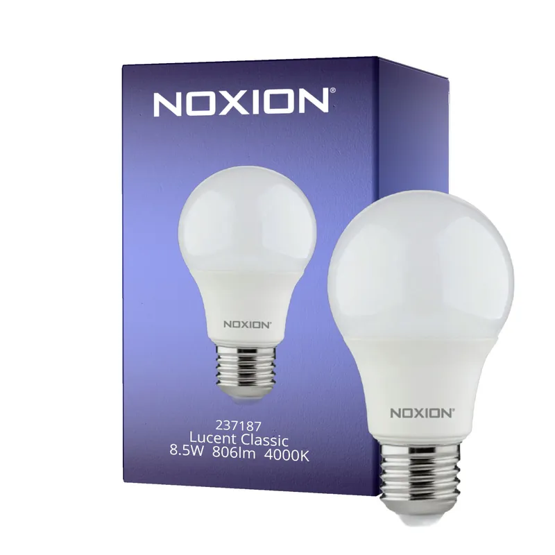Devolución Gratuita Noxion Lucent Classic LED E27 Pera Mate 8.5W 806lm - 840 Blanco Frio | Reemplazo 60W