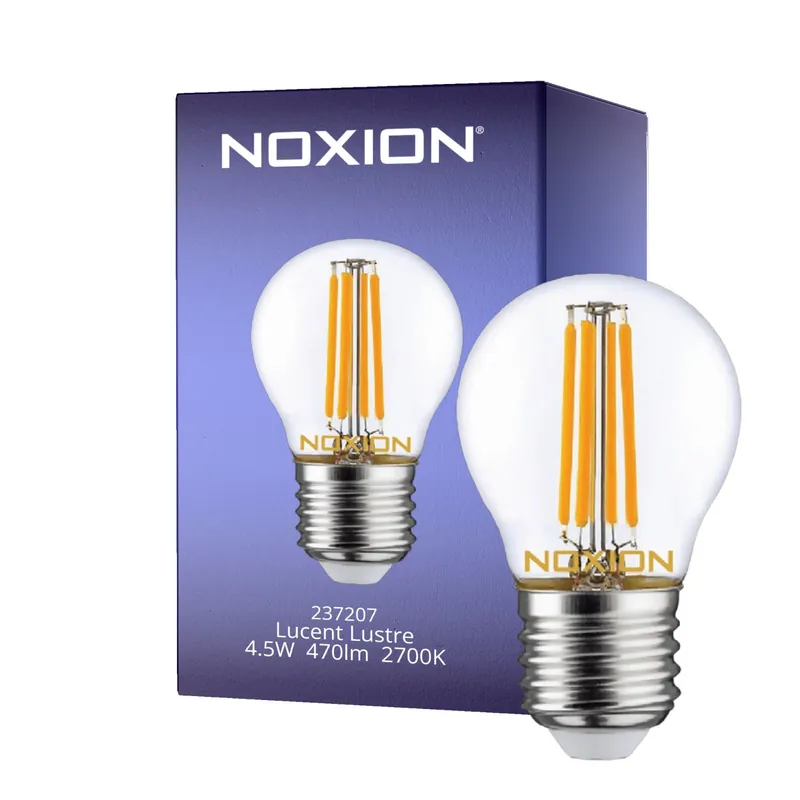 Noxion Lucent Lustre LED E27 Esférica con Filamento Clara 4.5W 470lm - 827 Luz muy Cálida | Reemplazo 40W Ordenar Ahora Mismo